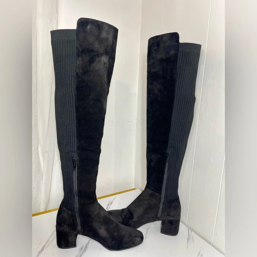 New Kenneth Cole New York Wonens Square Toe Over Knee Black SZ 7.5